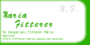 maria fitterer business card